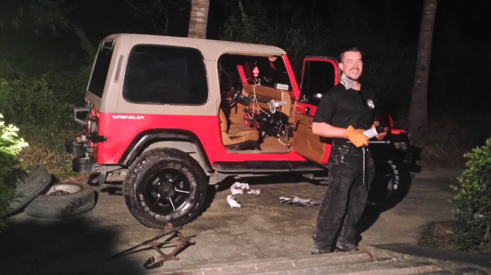 Rick working on his Jeep YJ